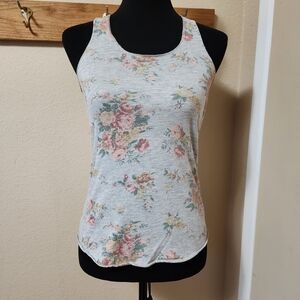 Alternative Apparel Grey Floral Print Boho Cottagecore Tank Top